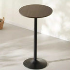 Tables de bar rondes minimalistes en bois et métal