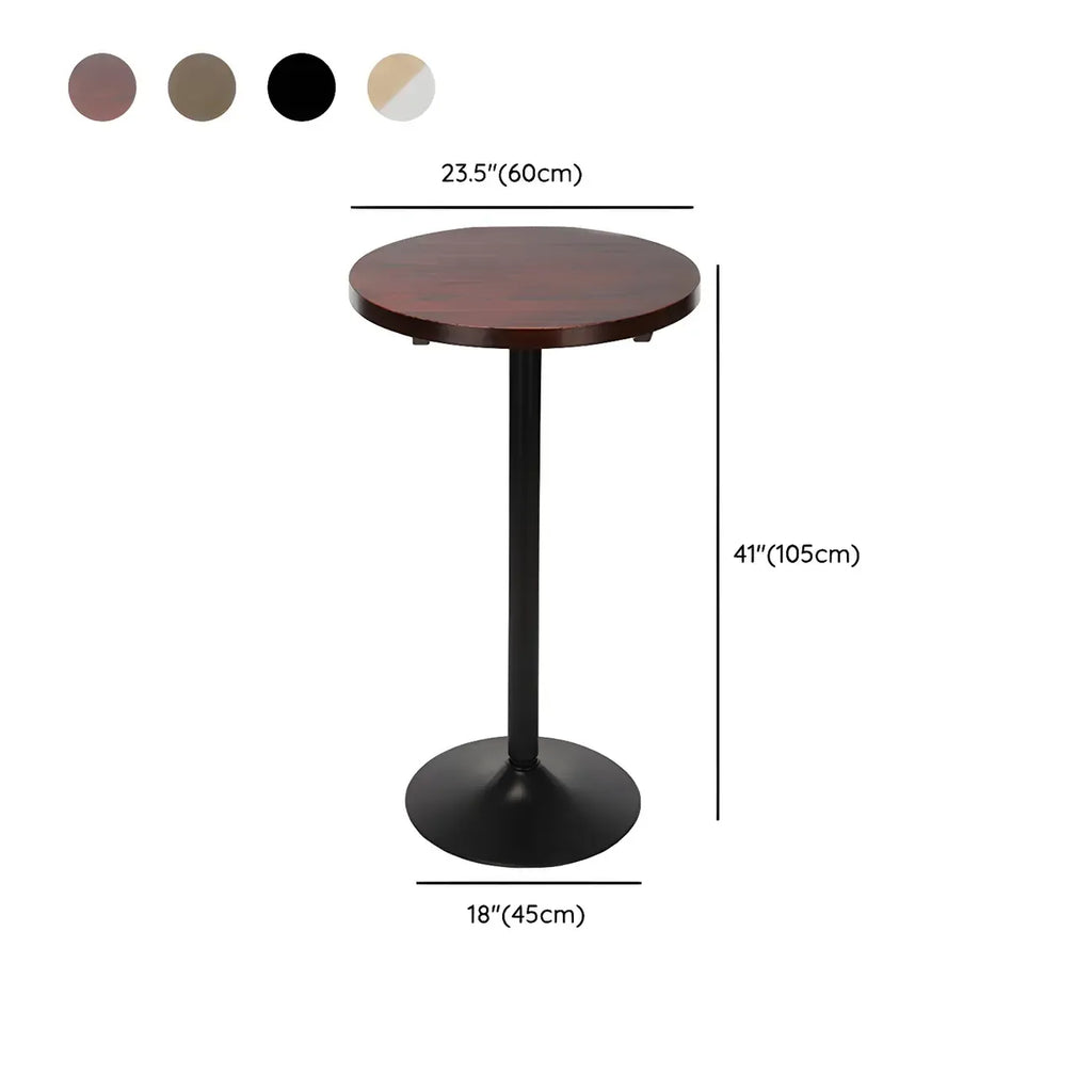 Tables de bar rondes minimalistes en bois et métal