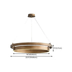 Lustre moderne élégant en laiton avec anneau et LED à intensité variable