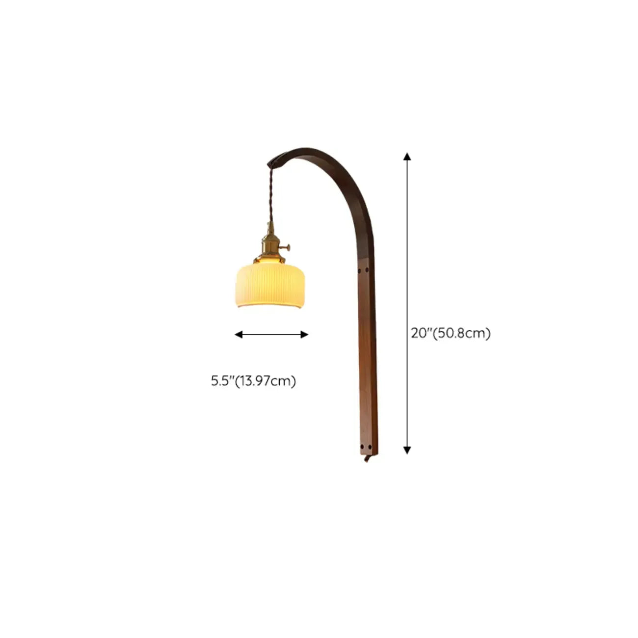 Applique murale LED incurvée en céramique de taille moyenne pour la décoration intérieure