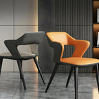 Fauteuil moderne à dossier ouvert en similicuir, chaise de salle à manger