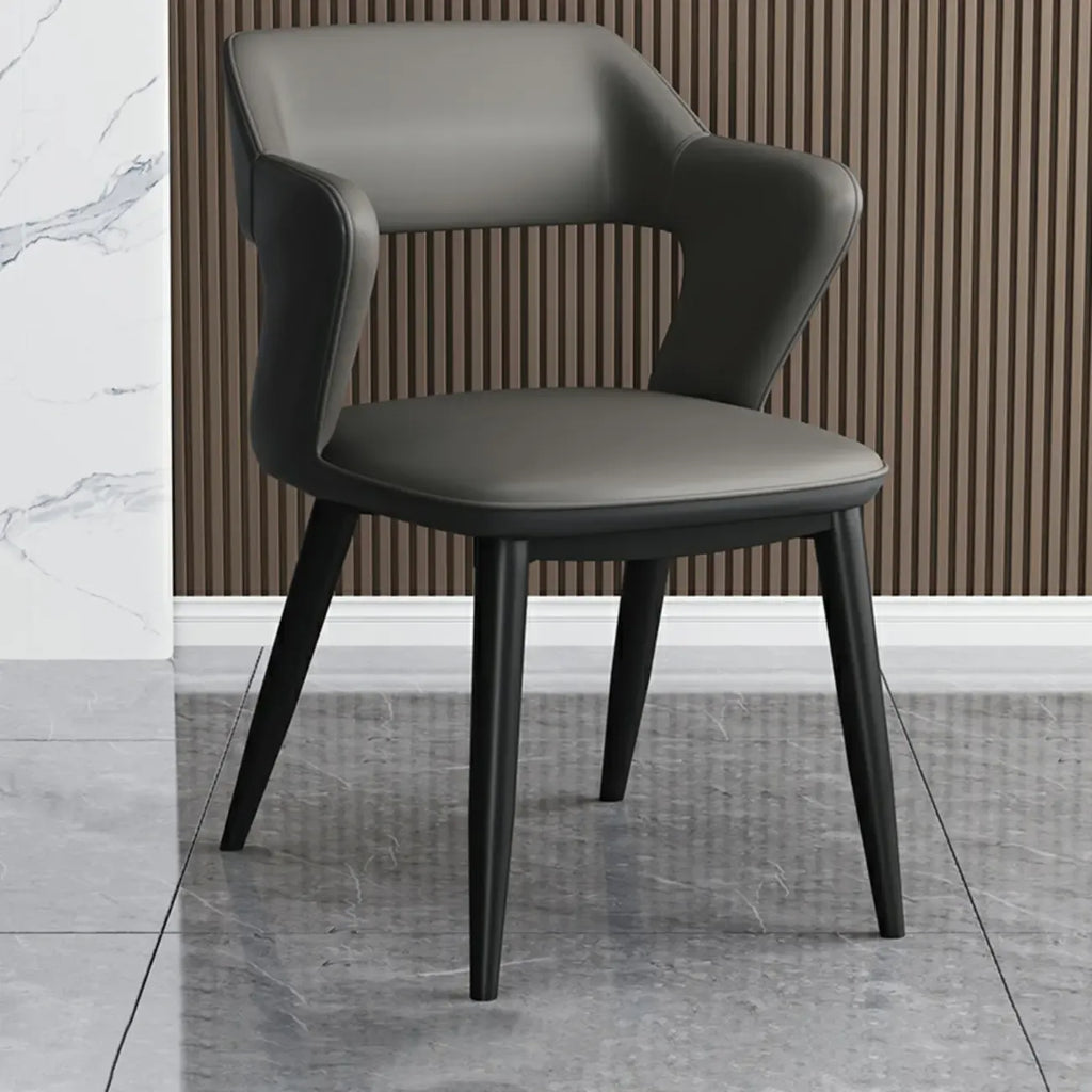 Fauteuil moderne à dossier ouvert en similicuir, chaise de salle à manger