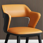 Fauteuil moderne à dossier ouvert en similicuir, chaise de salle à manger