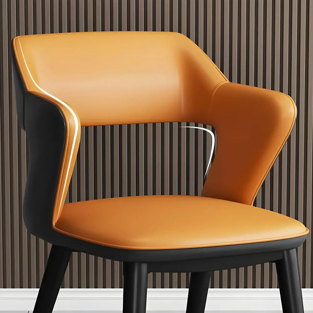 Fauteuil moderne à dossier ouvert en similicuir, chaise de salle à manger