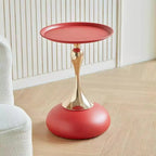 Table d'appoint ronde élégante en acier inoxydable noir