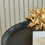 Table d'appoint ronde élégante en acier inoxydable noir
