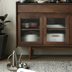 Buffet moderne en pin brun foncé avec tiroirs