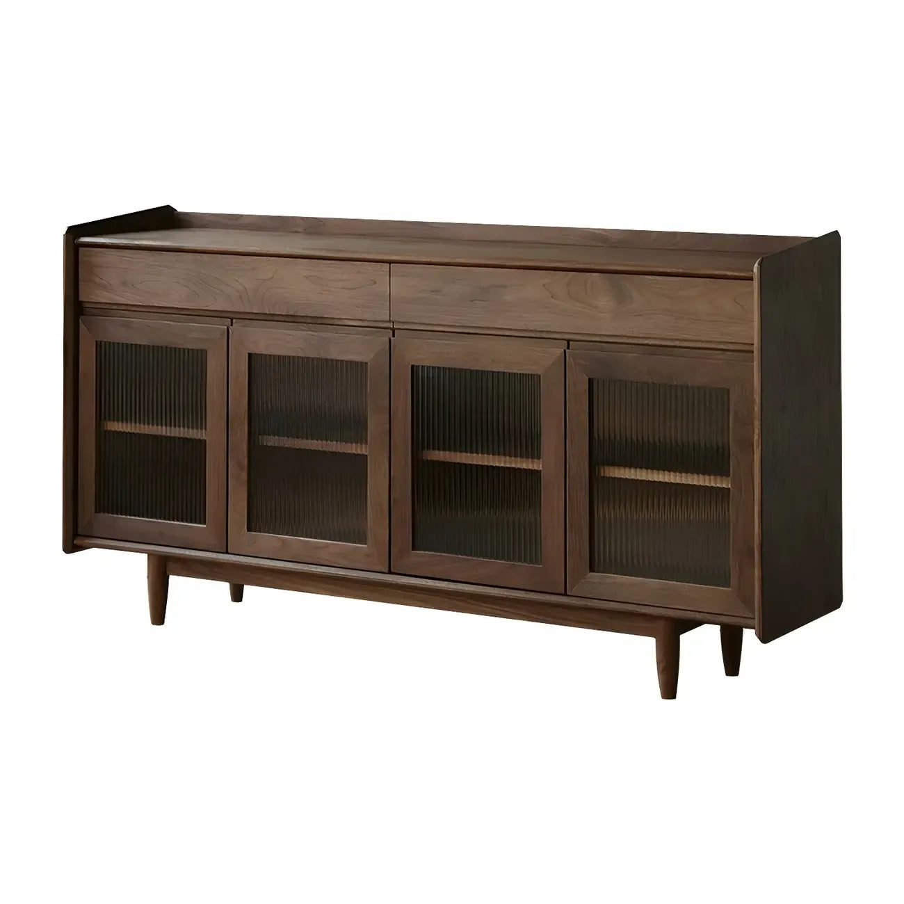 Buffet moderne en pin brun foncé avec tiroirs