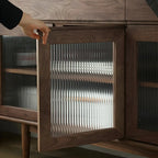 Buffet moderne en pin brun foncé avec tiroirs