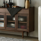 Buffet moderne en pin brun foncé avec tiroirs