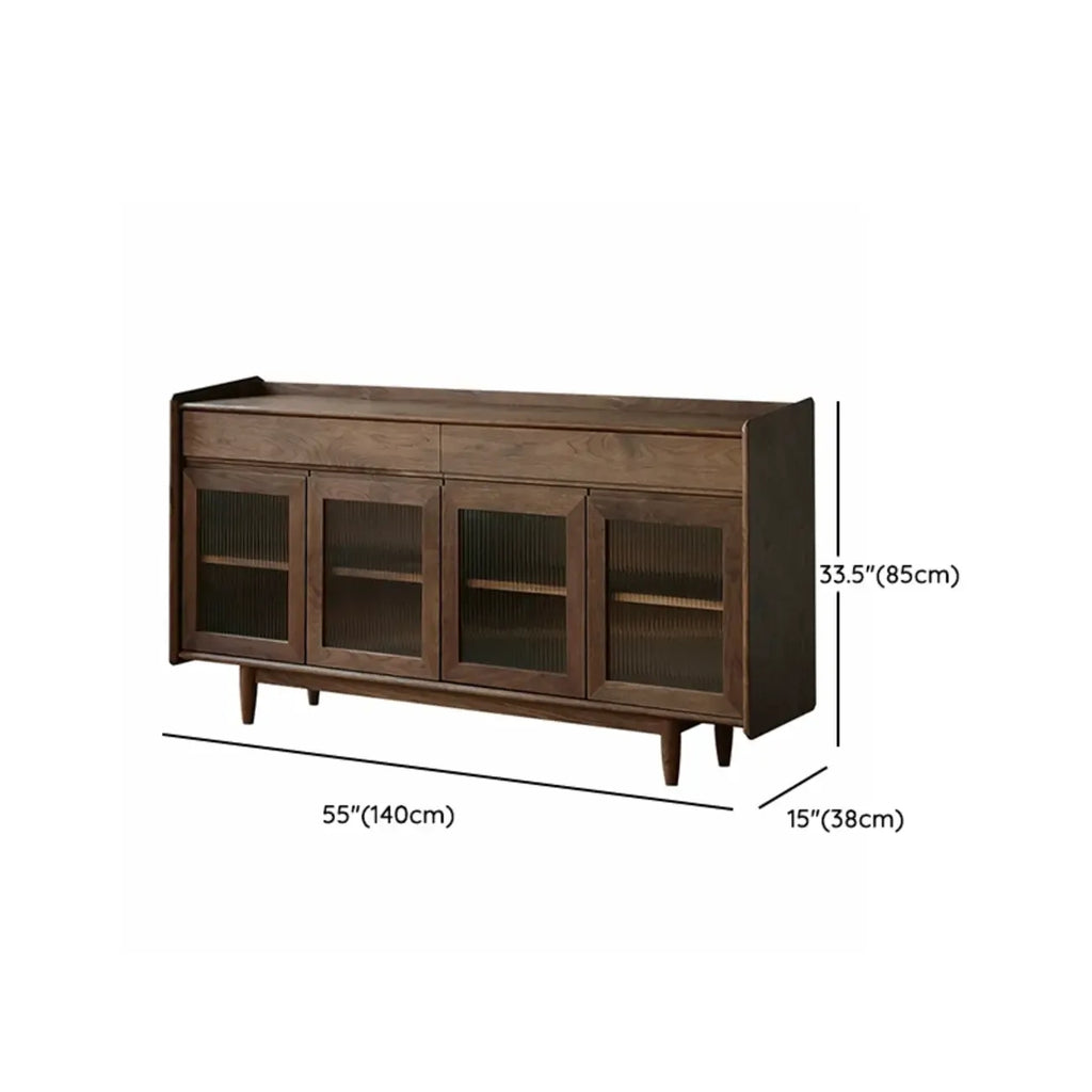 Buffet moderne en pin brun foncé avec tiroirs