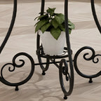 Table d'appoint ronde moderne en acier brillant et plateau en marbre