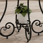 Table d'appoint ronde moderne en acier brillant et plateau en marbre
