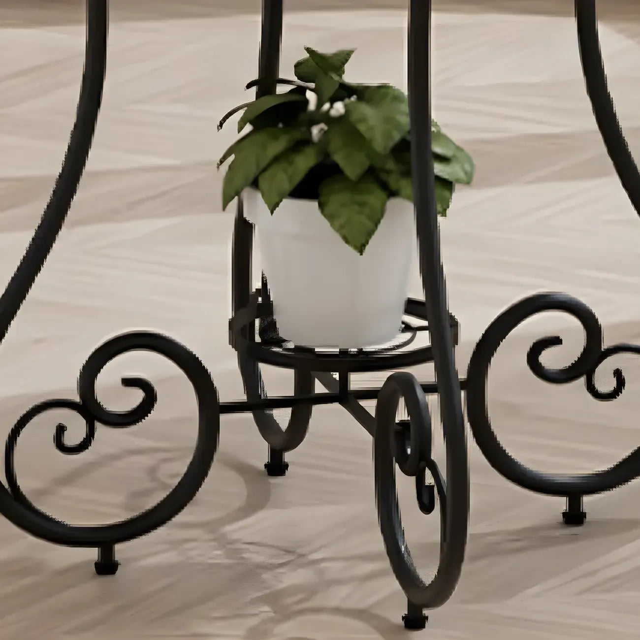 Table d'appoint ronde moderne en acier brillant et plateau en marbre