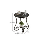 Table d'appoint ronde moderne en acier brillant et plateau en marbre