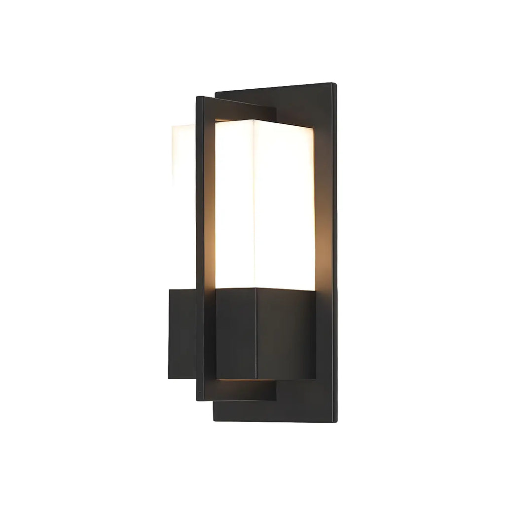 Applique murale extérieure moderne rectangulaire noire à LED