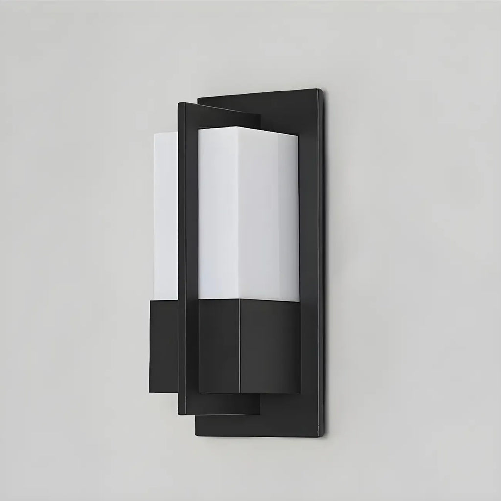 Applique murale extérieure moderne rectangulaire noire à LED