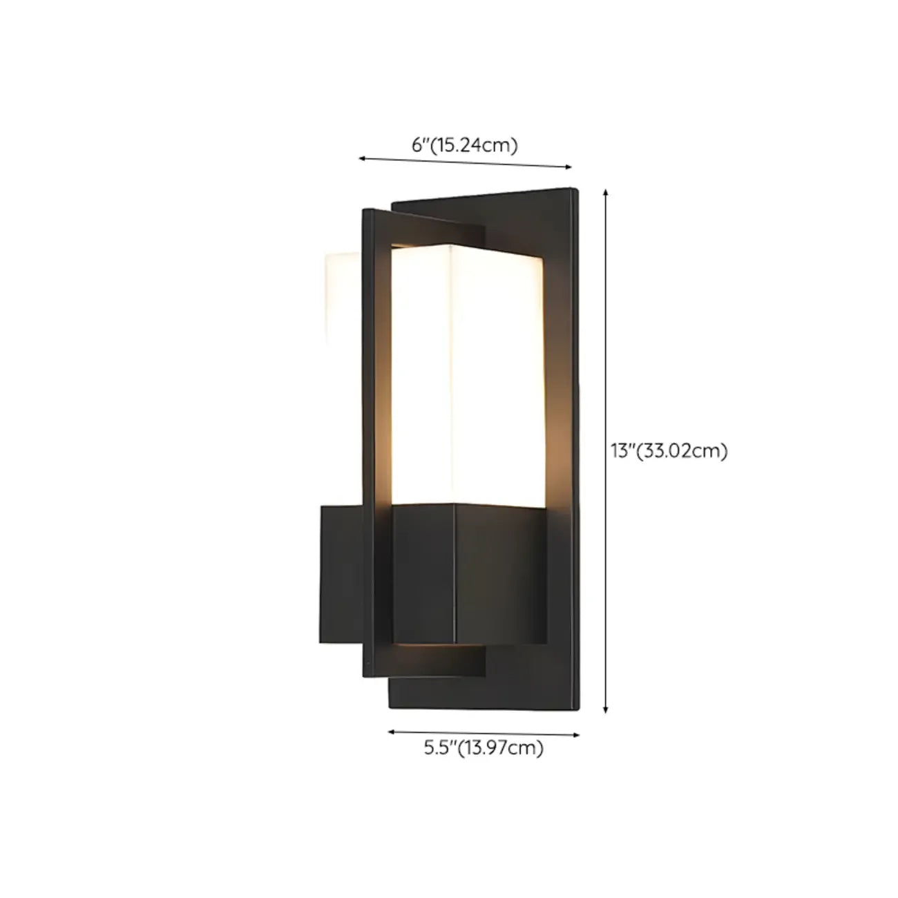 Applique murale extérieure moderne rectangulaire noire à LED