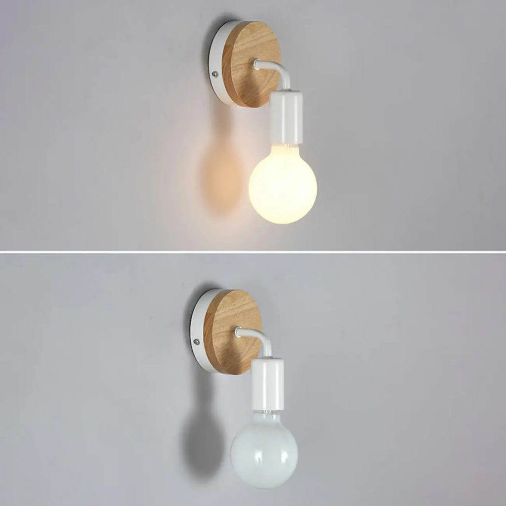 Applique murale moderne à LED pour salle de bain, en bois.
