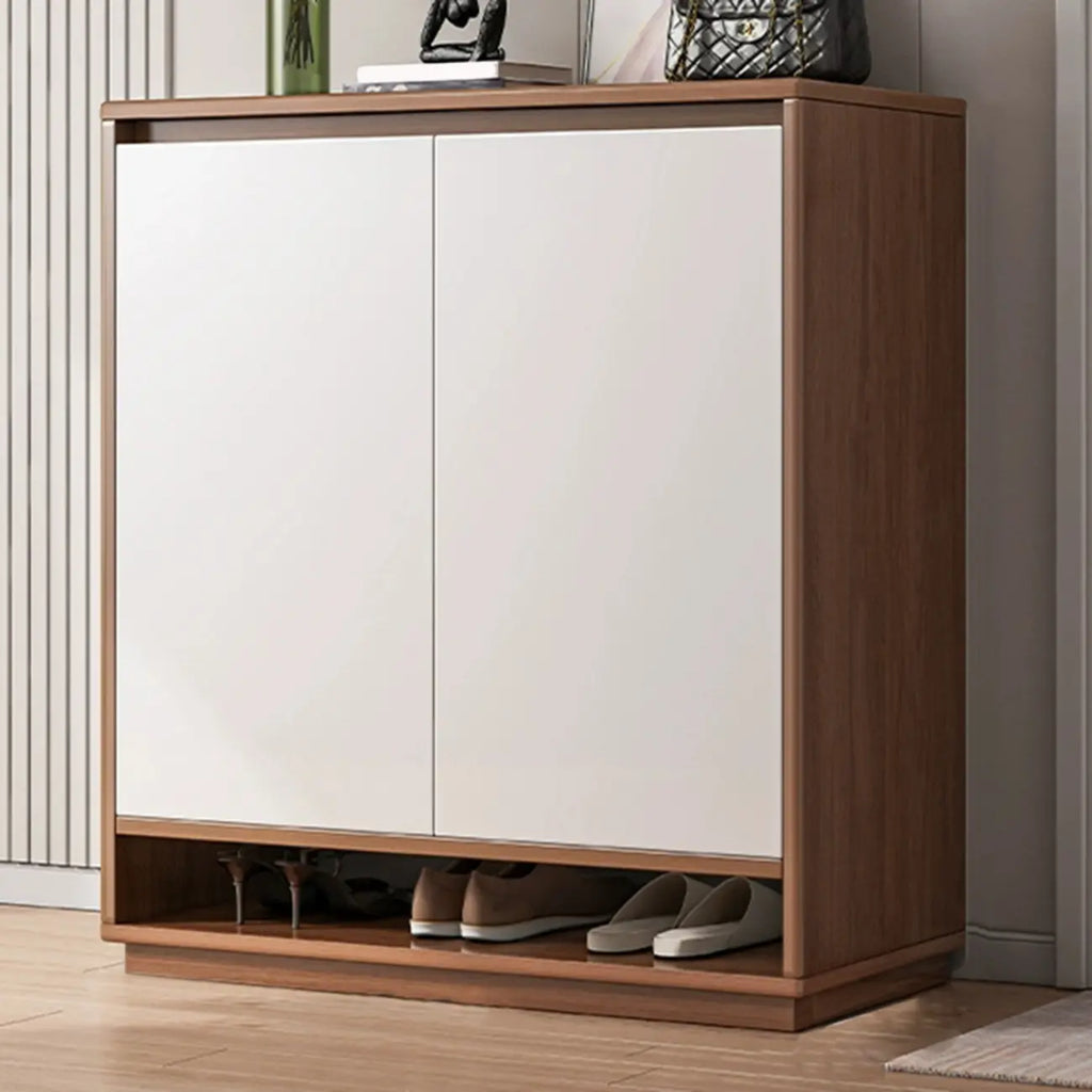 Armoire à chaussures rectangulaire en bois réglable avec porte, pour entrée
