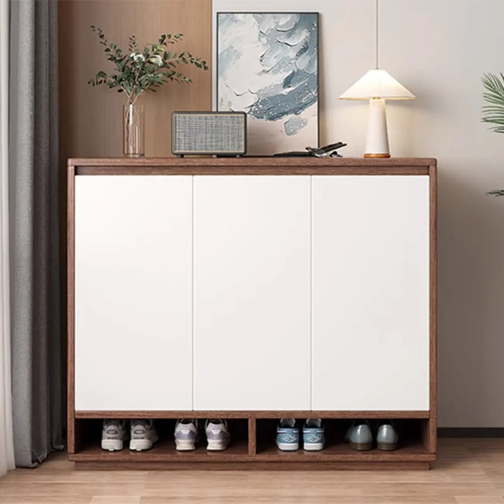 Armoire à chaussures rectangulaire en bois réglable avec porte, pour entrée