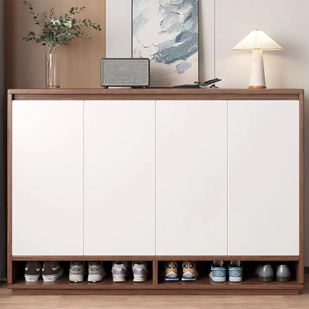Armoire à chaussures rectangulaire en bois réglable avec porte, pour entrée