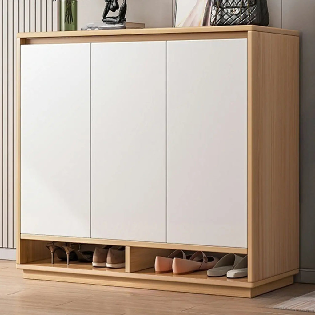 Armoire à chaussures rectangulaire en bois réglable avec porte, pour entrée