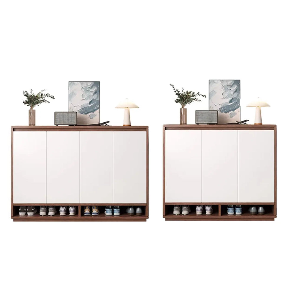 Armoire à chaussures rectangulaire en bois réglable avec porte, pour entrée