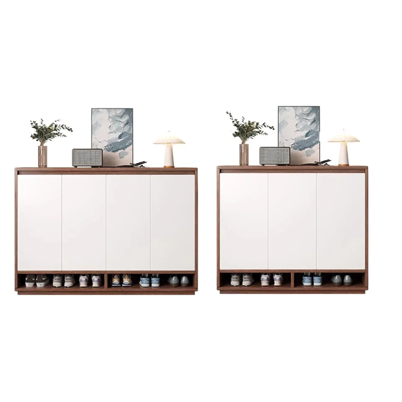 Armoire à chaussures rectangulaire en bois réglable avec porte, pour entrée