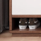 Armoire à chaussures rectangulaire en bois réglable avec porte, pour entrée