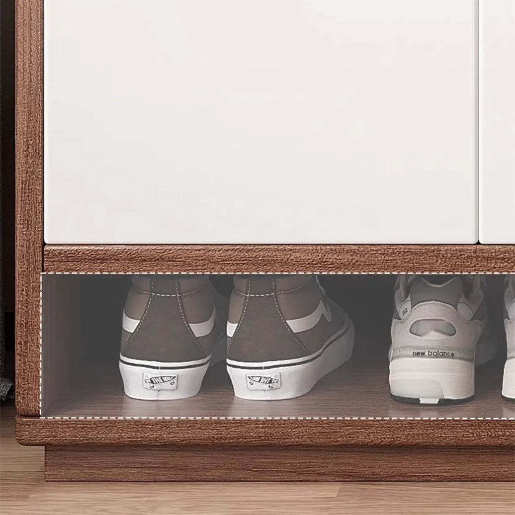 Armoire à chaussures rectangulaire en bois réglable avec porte, pour entrée