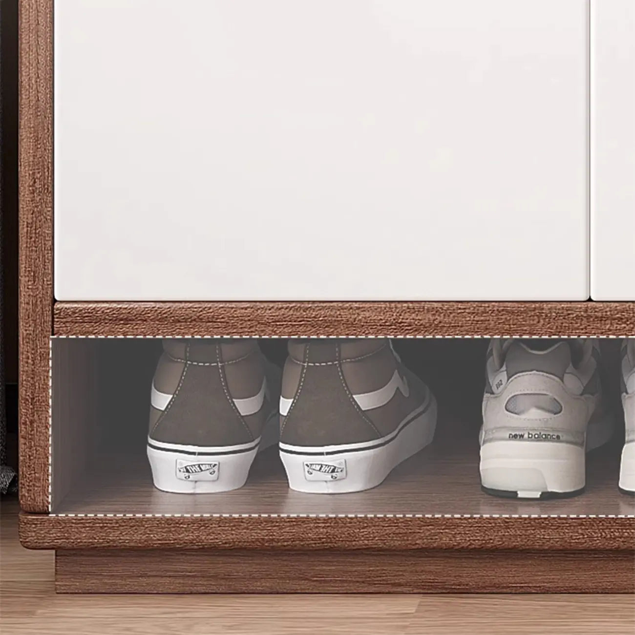 Armoire à chaussures rectangulaire en bois réglable avec porte, pour entrée