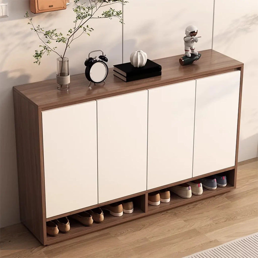 Armoire à chaussures rectangulaire en bois réglable avec porte, pour entrée