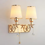 Applique murale moderne en verre doré à LED avec décoration en cristal