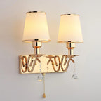 Applique murale moderne en verre doré à LED avec décoration en cristal