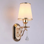 Applique murale moderne en verre doré à LED avec décoration en cristal