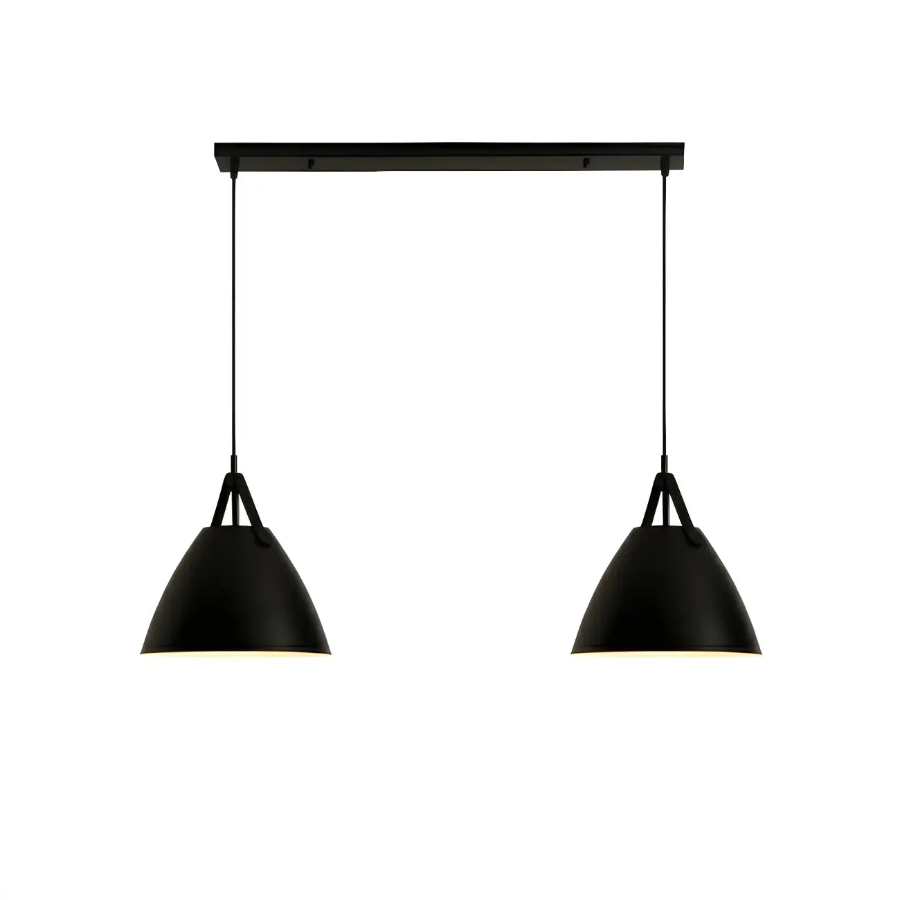 Suspension moderne en métal noir réglable pour îlot de cuisine