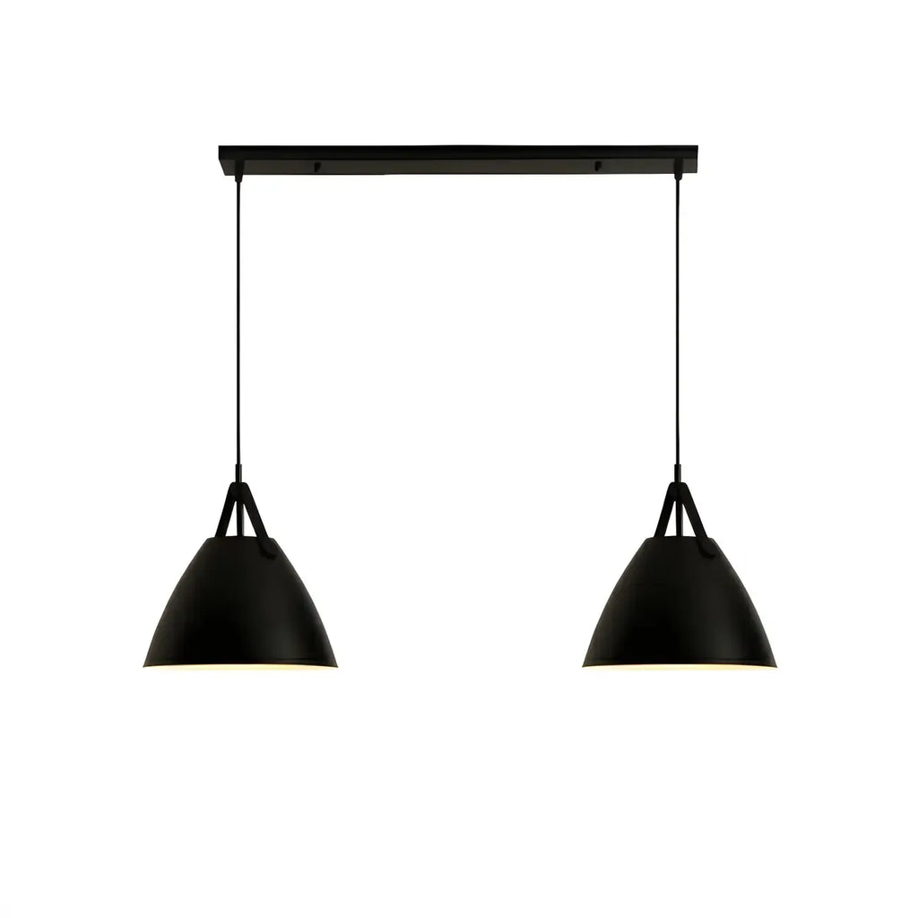 Suspension moderne en métal noir réglable pour îlot de cuisine