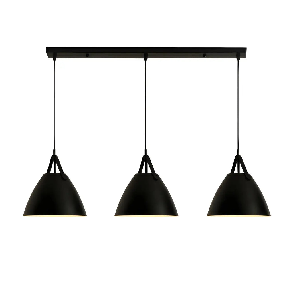 Suspension moderne en métal noir réglable pour îlot de cuisine