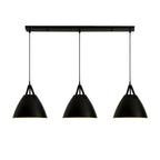Suspension moderne en métal noir réglable pour îlot de cuisine