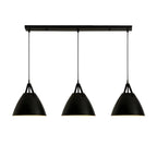Suspension moderne en métal noir réglable pour îlot de cuisine