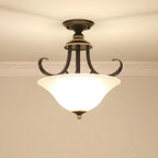 Plafonnier semi-encastré moderne en laiton à 3 lumières pour chambre à coucher