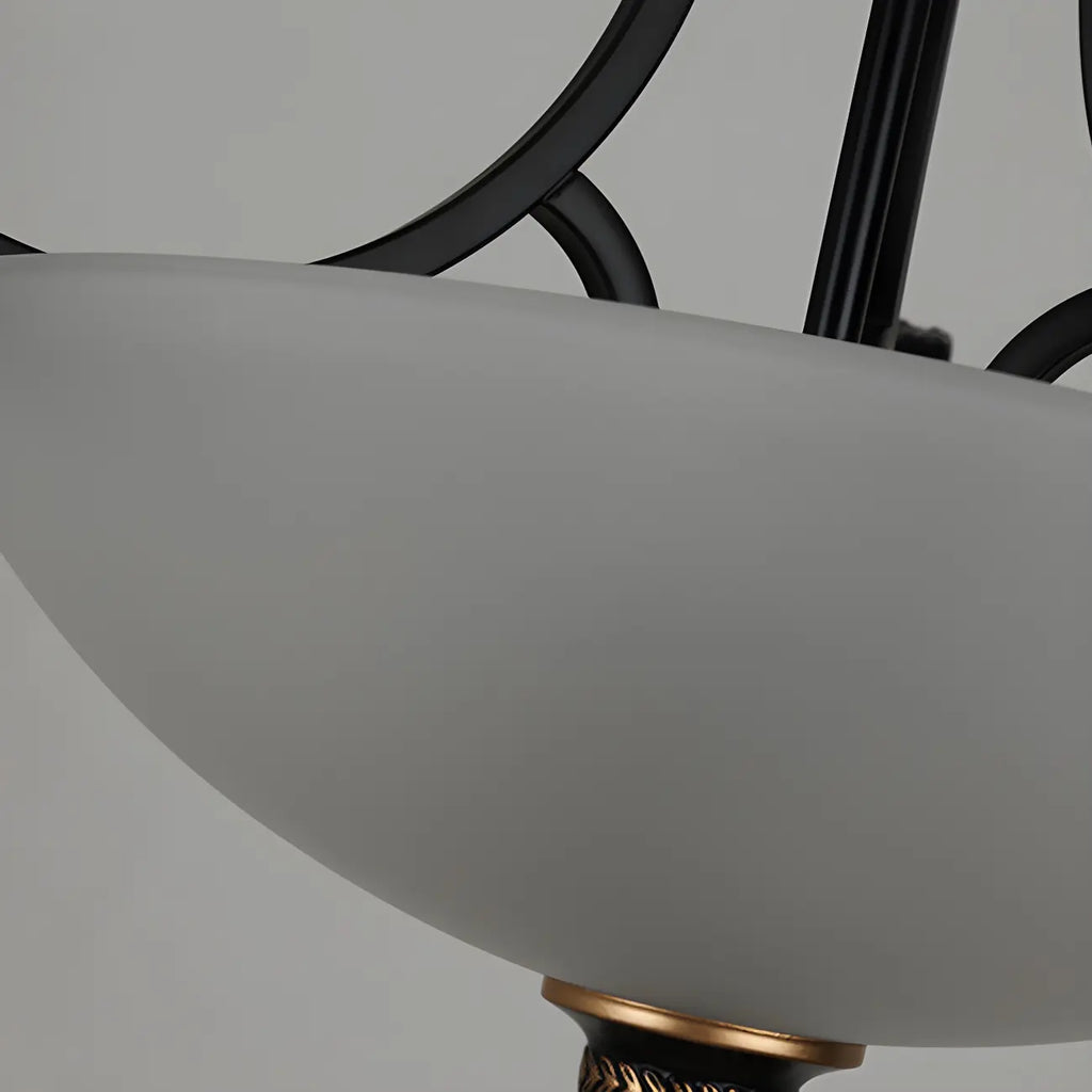 Plafonnier semi-encastré moderne en laiton à 3 lumières pour chambre à coucher