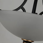 Plafonnier semi-encastré moderne en laiton à 3 lumières pour chambre à coucher