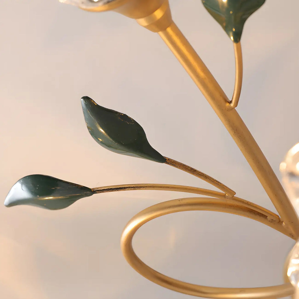 Plafonnier LED semi-encastré de luxe en verre à motif floral pour intérieur