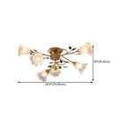 Plafonnier LED semi-encastré de luxe en verre à motif floral pour intérieur