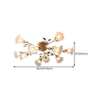 Plafonnier LED semi-encastré de luxe en verre à motif floral pour intérieur