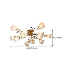 Plafonnier LED semi-encastré de luxe en verre à motif floral pour intérieur