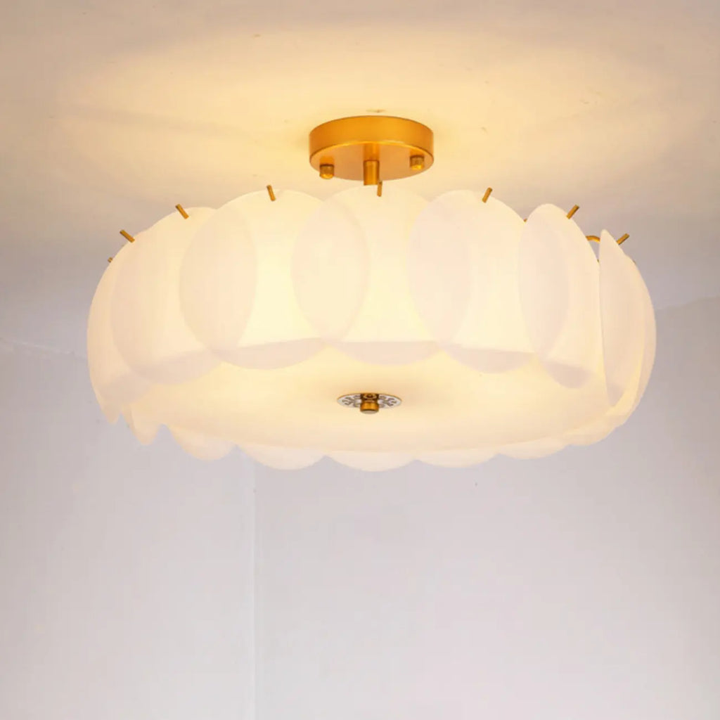 Plafoniera semi-incasso moderna dorata a 6/8 luci per la casa
