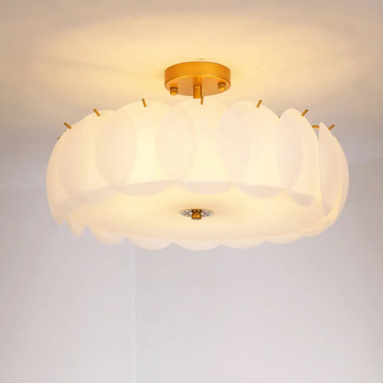Plafoniera semi-incasso moderna dorata a 6/8 luci per la casa